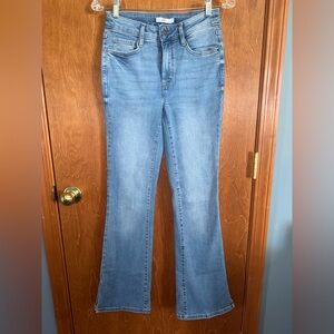 Light Wash Flare Jeans High Rise Bootcut Denim Vintage Style Size